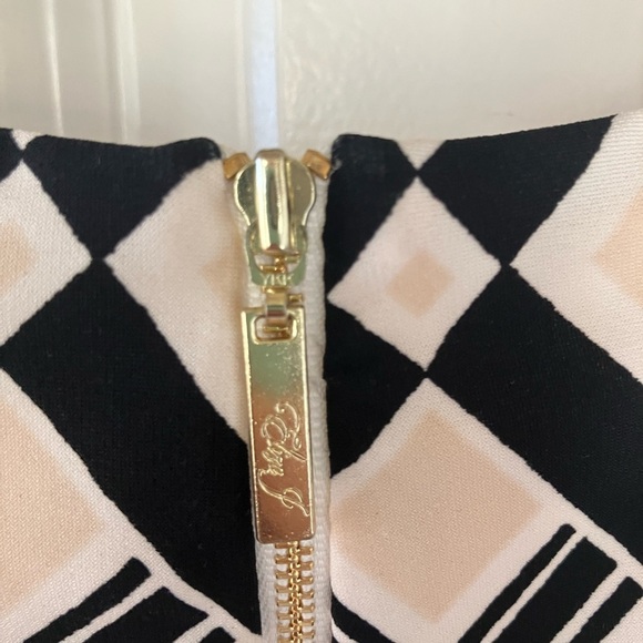 NWT Eliza J Pink & Black Diamond Print Lined Shift Dress Size 2 - Picture 3 of 6